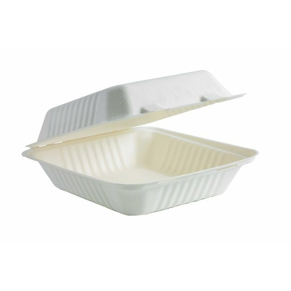 8" White Biocane Clamshell - B-DHL-81 CTN 200