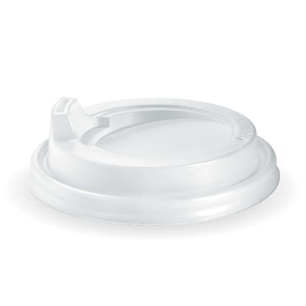 Biopak 8(90mm) 12,16 & 20oz PS Large Sipper Lid - White - BCL-12.16.20W-SIPPER SLEEVE 50