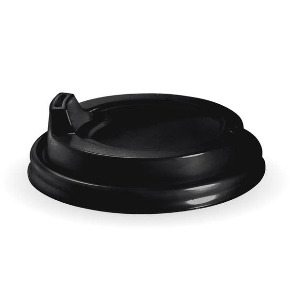 Biopak 90mm PS Black Large Sipper Lid - BCL-12.16.20B-SIPPER SLEEVE 50