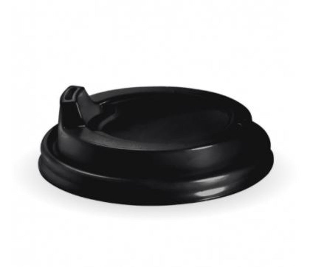 Biopak 90mm PS Black Large Sipper Lid - BCL-12.16.20B-SIPPER CTN 1000