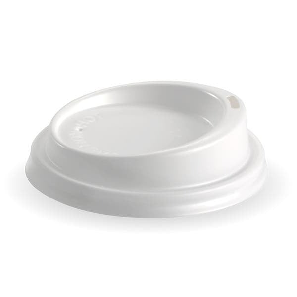 Biopak 8oz (80mm) PS Lid - White - BCL-8W SLEEVE 50