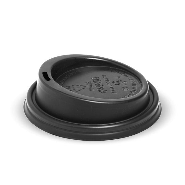 Biopak Compostable Lid Black 8oz BCL-8PLA-B CTN 1000