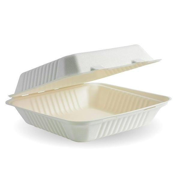 B-HL-91 - White Biocane Clamshell - 9x9x3" CTN 200