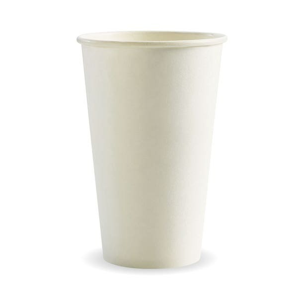 Biopak 16oz (90mm) White Cup - Single Wall - BC-16W SLEEVE 50