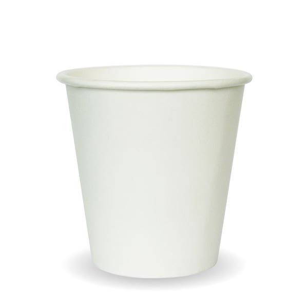 Biopak 6oz White Single Wall Biocups - BC-6W SLEEVE 50