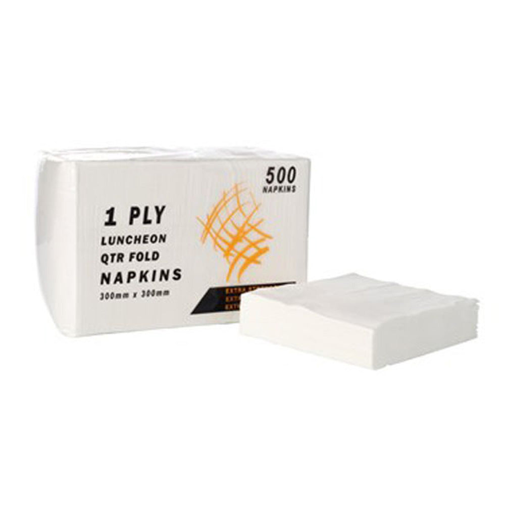1/Ply Luncheon Napkins - White - L-LN1/4-1PW CTN 3000