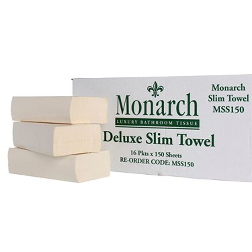 MSS150 Monarch Deluxe Slim Fold Handtowel 24 x 24cm - 150 sheet CTN 16