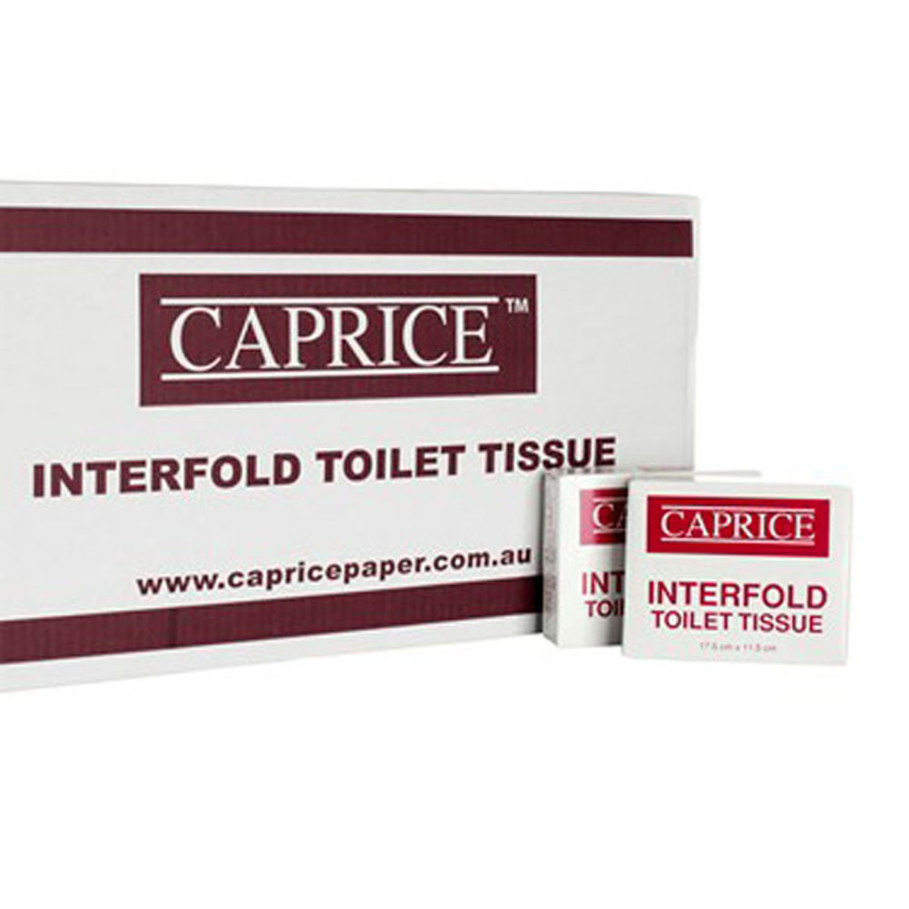 Caprice Interfold Toilet Tissue 100 packets x 150 Sheets - 150CW CTN 100