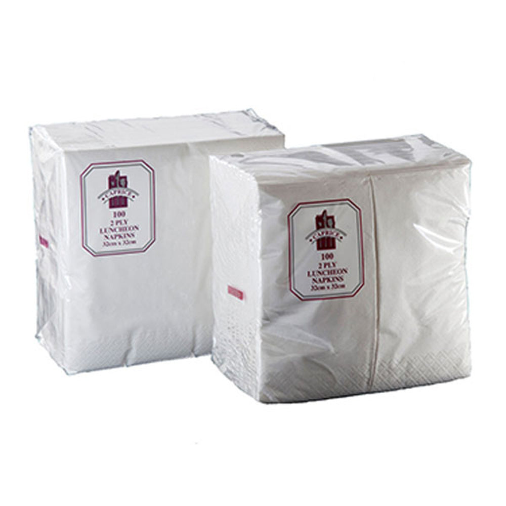White 2 Ply 1/8 Fold Luncheon Napkins - L-LN1/8-2PW CTN 2000