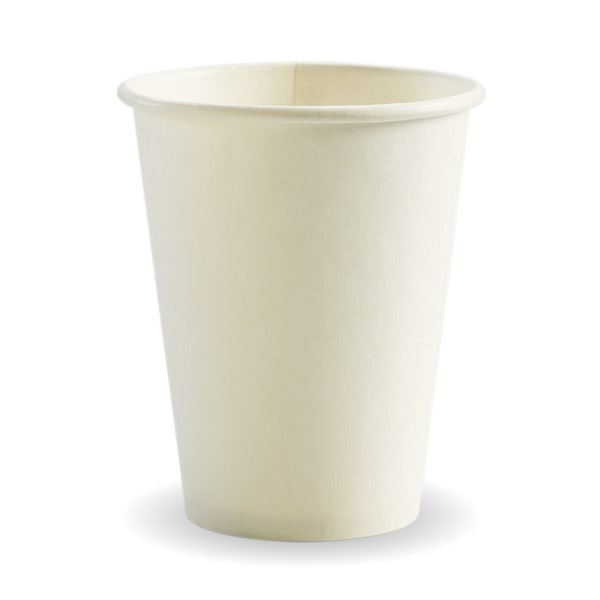 Aqueous 12oz WHITE Single Wall Hot Drink Cup CTN 1000