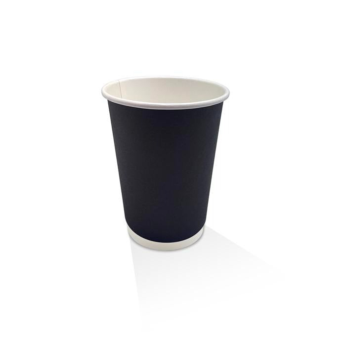 Generic 12ozXL 90mm Double Wall Black Cups CTN 500