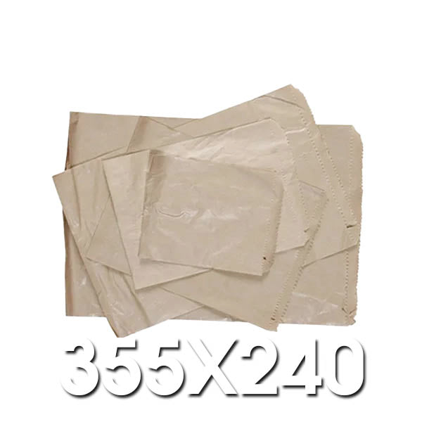 6 Long Brown Paper Bags 355 x 240 PKT 500