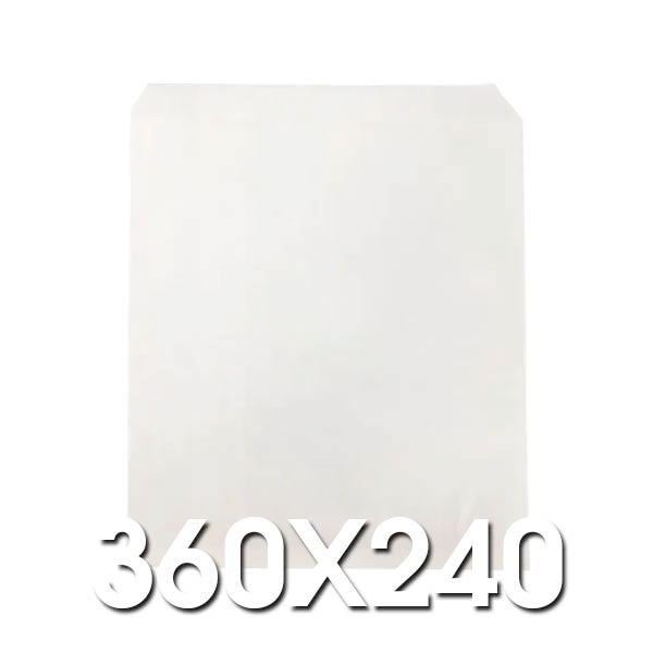 6 Long White Paper Bags 360 x 240 PKT 500