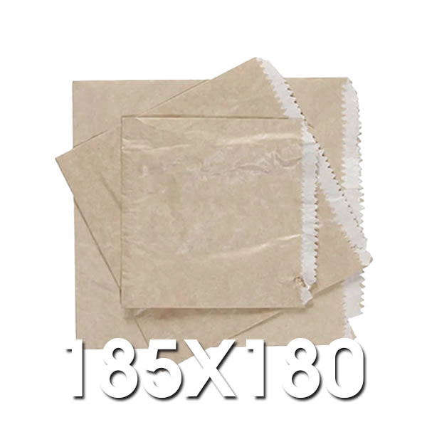1 Square G.P. LINED Paper Bags 185 x 180 PKT 500