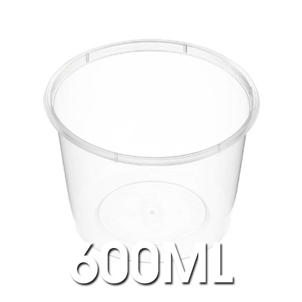 Genfac - C20 600ml Round Plastic Containers CTN 500