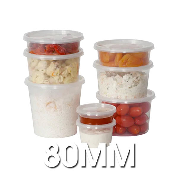 Genfac - C4 Plastic Small Round Lids - 80mm CTN 1000