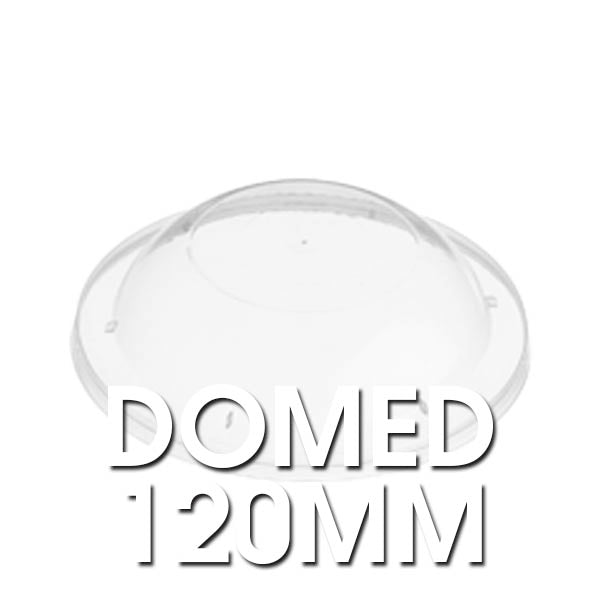 Genfac DOMED Round Plastic Lids - 120mm CTN 500