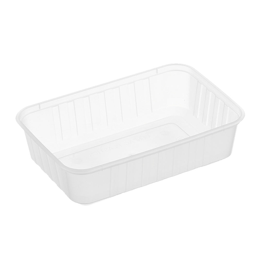 Genfac RIBBED - 750ml Rectangular Containers SLV 50