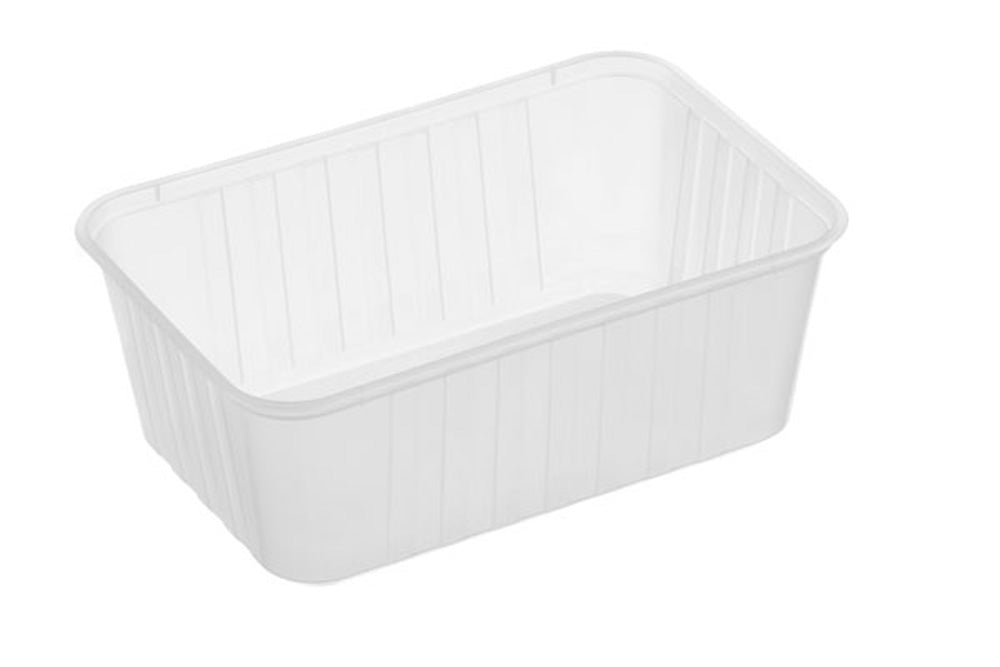 Genfac RIBBED - 1000ml Rectangle Containers SLV 50
