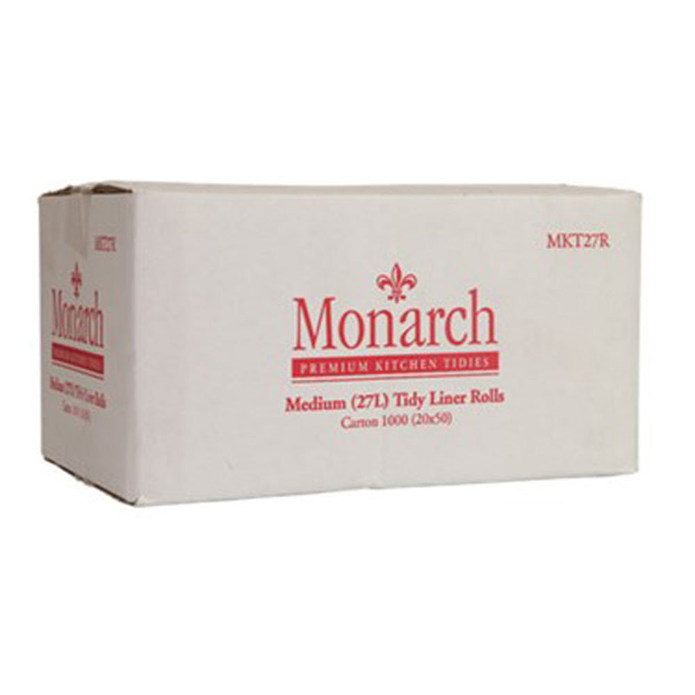 MKT27R Monarch Medium White Kitchen Tidy Liner Rolls - 27L CTN 1000
