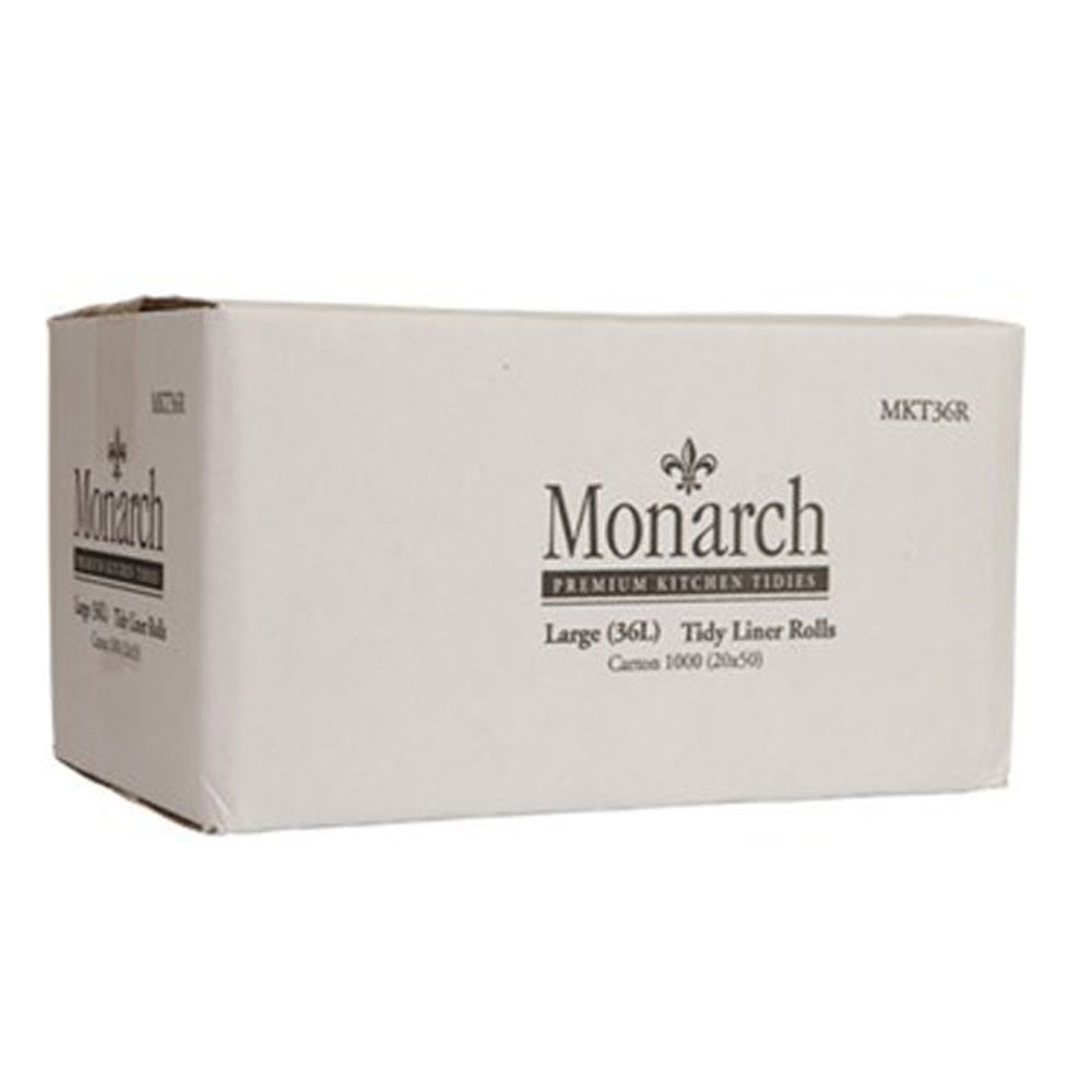 MKT36R Monarch Large White Kitchen Tidy Liner Rolls - 36L CTN 1000