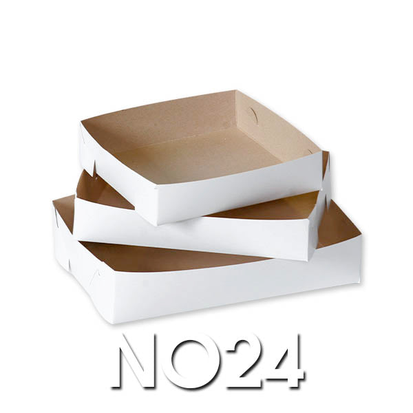 White Cake Trays - No 24 - 250 x 175 - 500um PKT 250