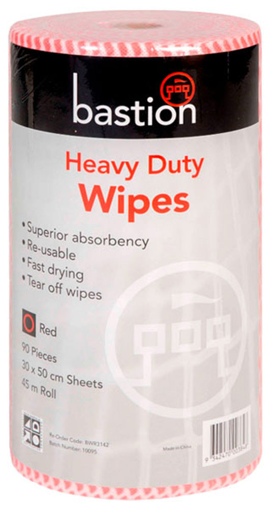 Bastion Red Heavy Duty Wipes - 45m ROLL