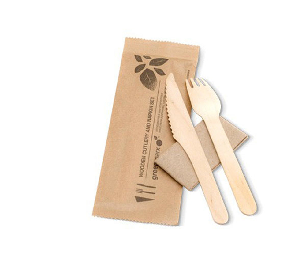 Wooden Knife/Fork/Napkin Pack HY-16KFN (W-FKN) CTN 400