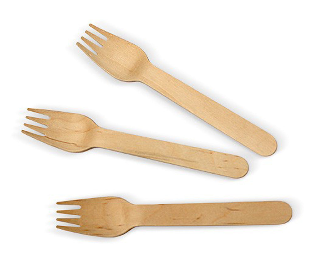 Wooden Disposable Fork PACK 100