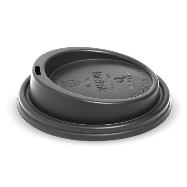Biopak Compostable Lids Black 12oz - BCL-12PLA-B CTN 1000
