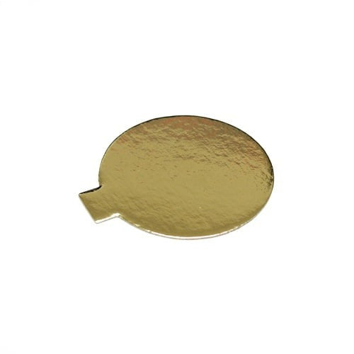 Round Gold Cake Boards with Tab - 80mm (TB80) PKT 100