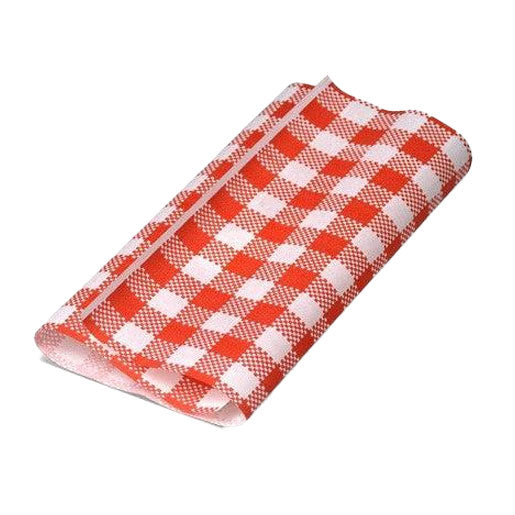 Gingham Greaseproof Paper - Red - 190x310mm PKT 200