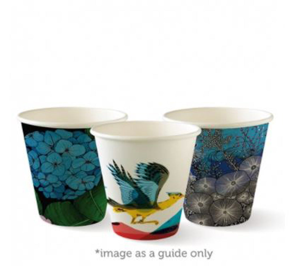 8oz (90mm) Single Wall Biocup Art Series Coffee Cups BC-8(90)-ART SERIES CTN 1000