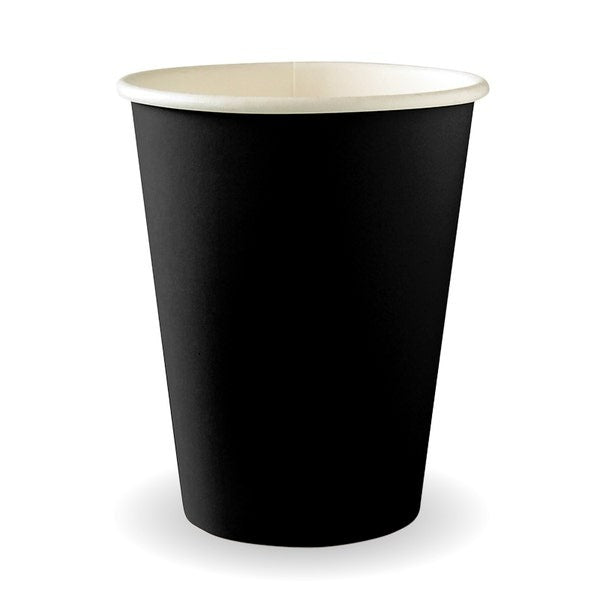 Biopak 12oz (90mm) Black Cup - Single Wall - BC-12B CTN 1000